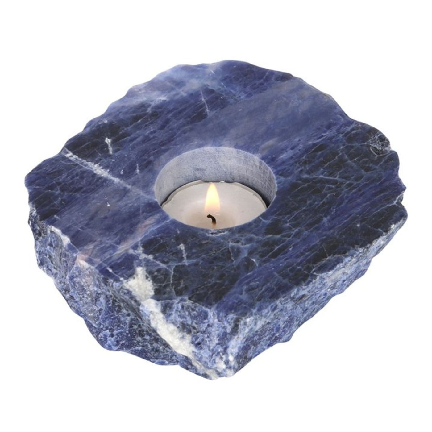 Sodalite Natural Raw Crystal Tealight Holder.