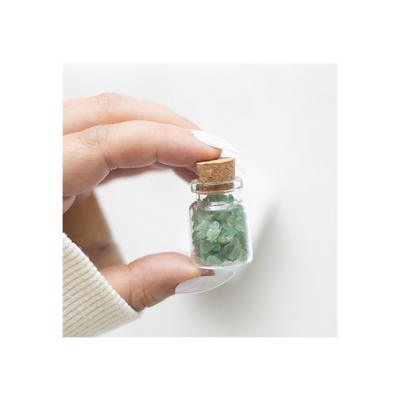 Jar of Luck Aventurine Crystal in a Matchbox