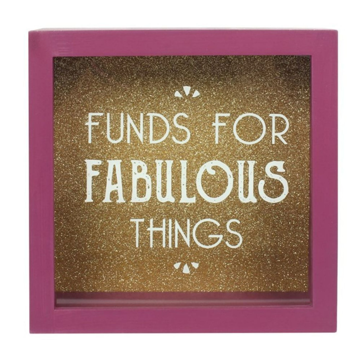 Funds For Fabulous Things Pink And Gold Money Box.