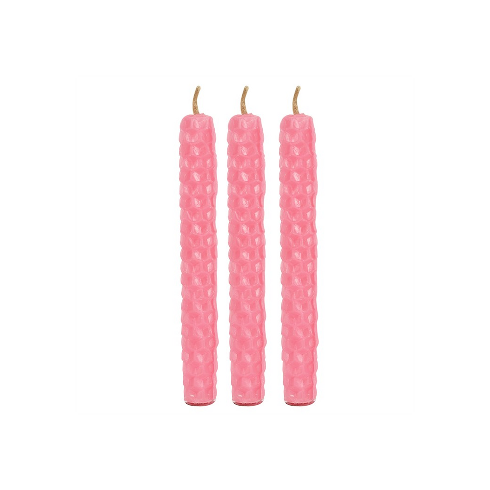 Set of 6 Pink Beeswax Spell Candles