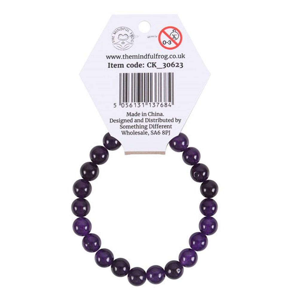 Unisex Third Eye Chakra Purple Amethyst Gemstone Bracelet.