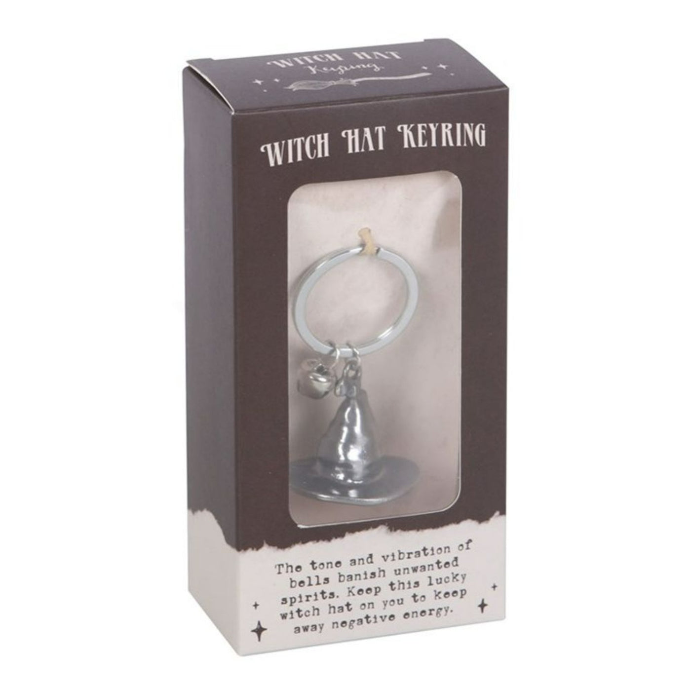 Witch Hat Silver Tone Keyring In Display Box.