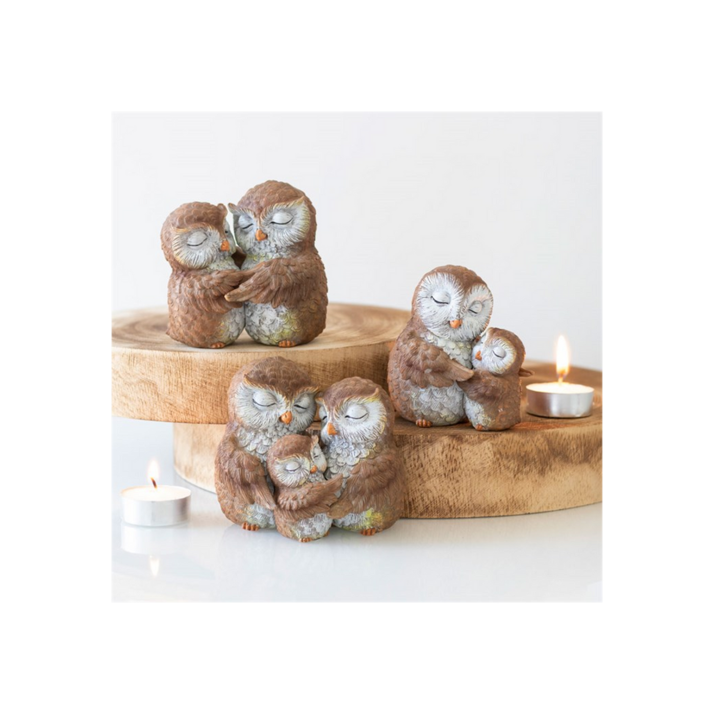 Owl Mother And Baby Decorative Home Ornament.