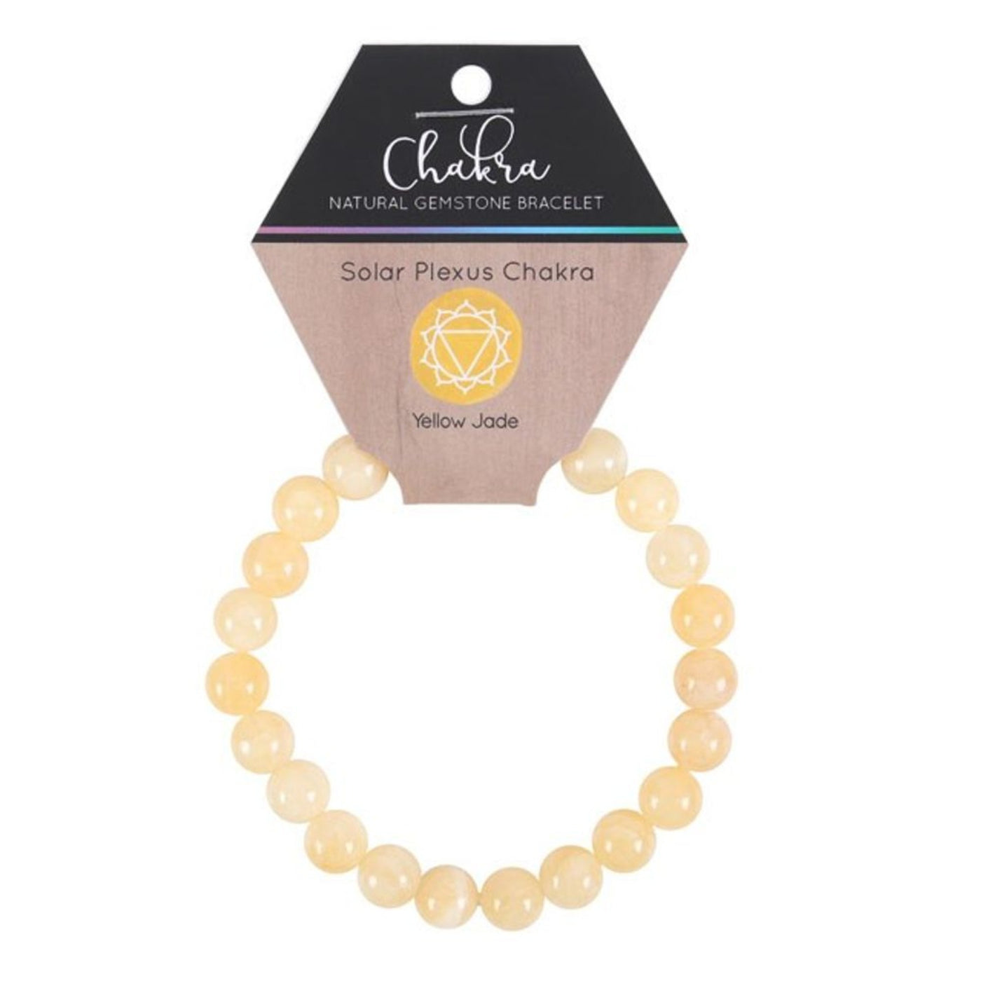 Unisex Solar Plexus Chakra Yellow Jade Gemstone Bracelet.