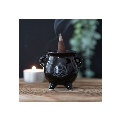 Triquetra Cauldron Ceramic Incense Holder