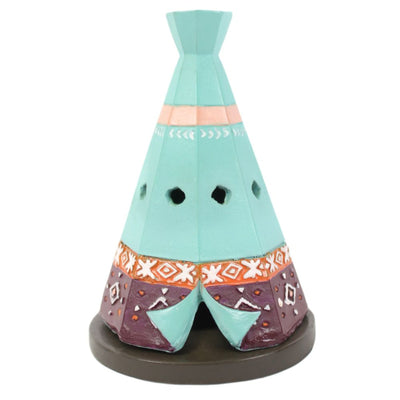 Boho Teepee Mint Green Brown Novelty Incense Cone Holder.