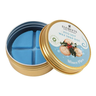 Mince Pies Eco Soy Wax Snap Disc In Metal Tin.