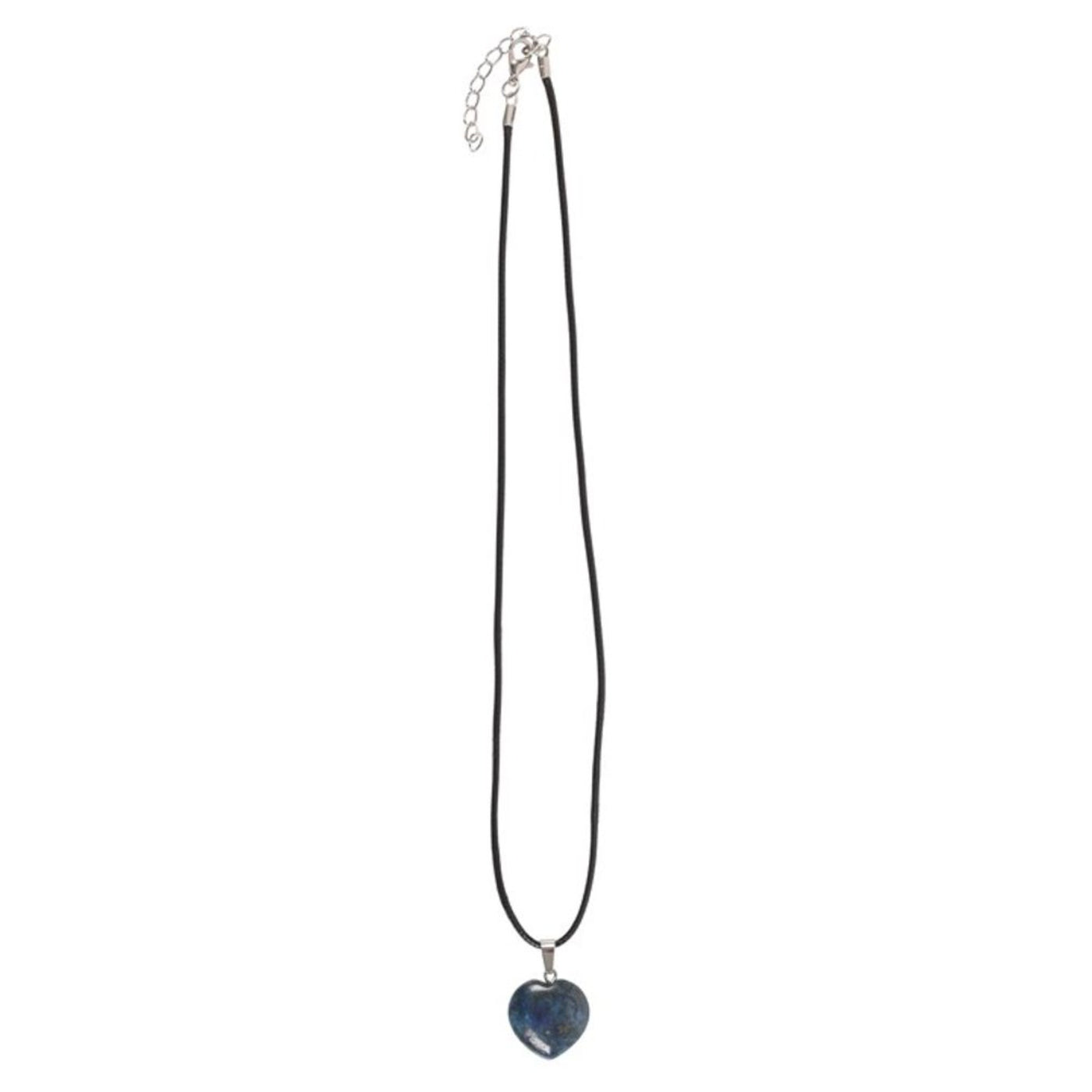 Lapis Lazuli Healing Crystal Heart Shaped Gemstone Necklace.