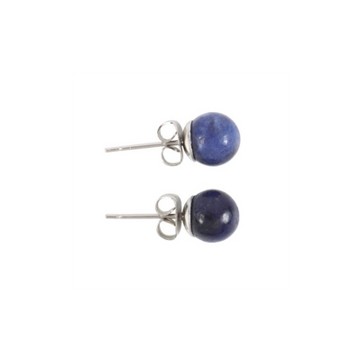 Sodalite Gemstone Purple Stud Earrings.