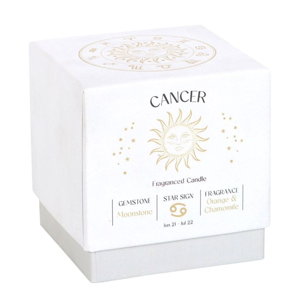 Cancer Orange & Chamomile Gemstone Zodiac Candle