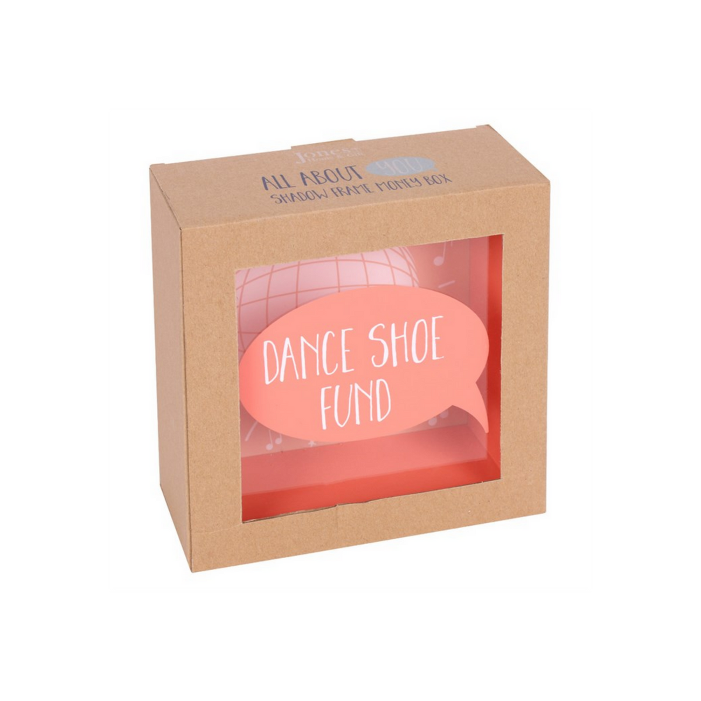 Dance Shoe Fund Orange Wooden Glass Money Box.