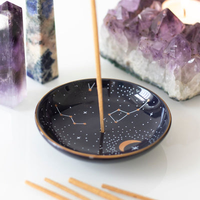 Navy And Gold Constellation Stars Incense Holder.