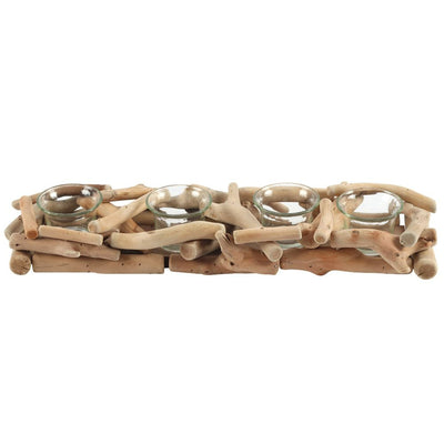 4pc Driftwood Natural Candle Holder.