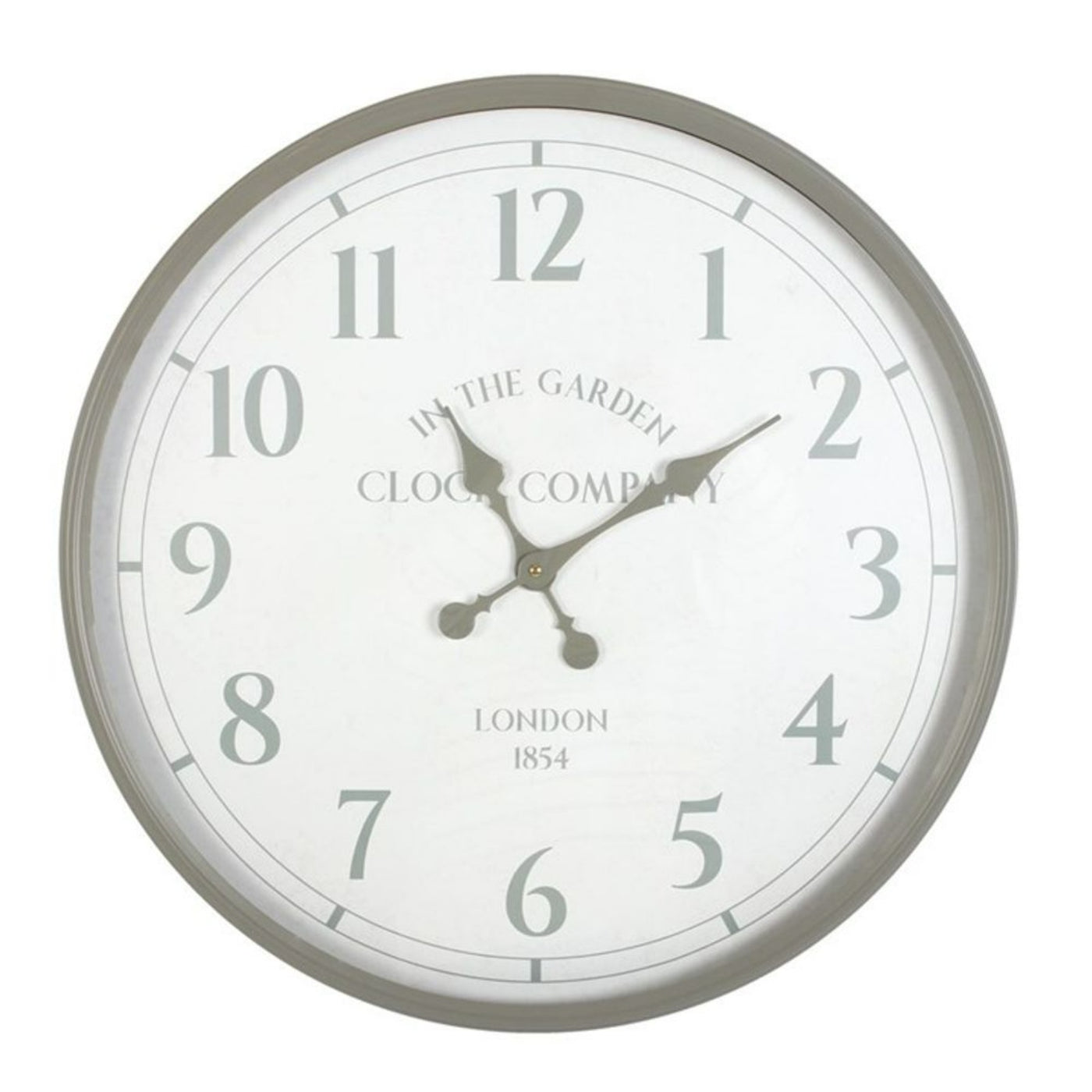 Large Grey Garden Clock With Glass