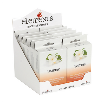 Set of 12 Packets of Elements Jasmine Incense Cones
