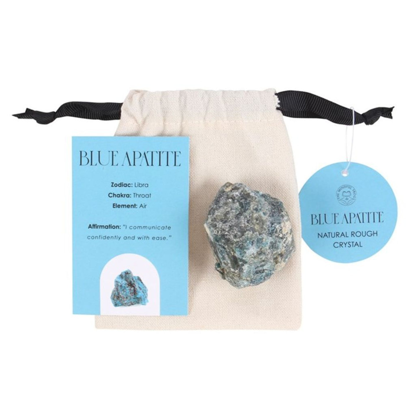 Blue Apatite Healing Rough Rock Gemstone With Storage Bag. 