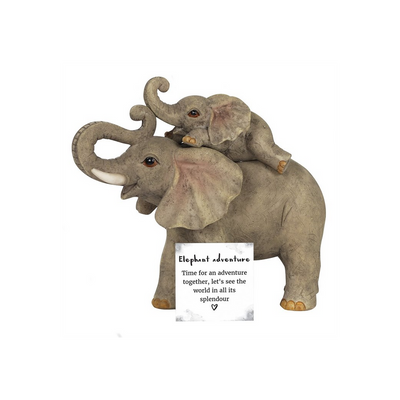 Elephant Adventure Mother and Baby Elephant Ornament