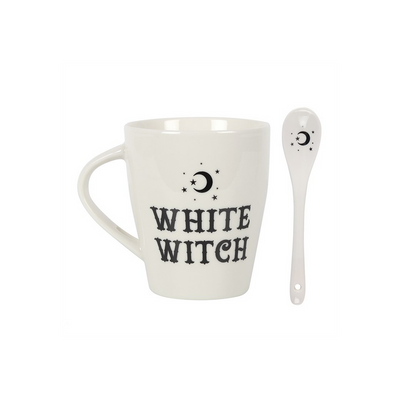 White Witch Mug and Spoon Set