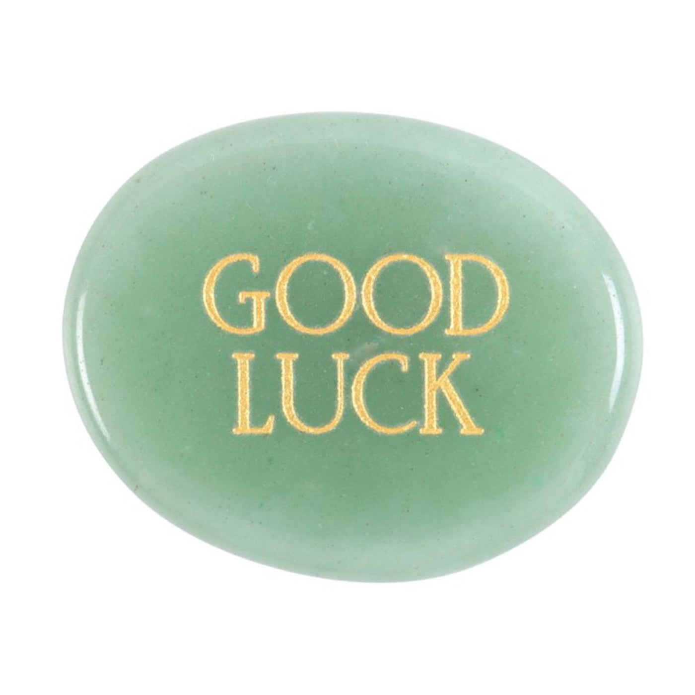 Good Luck Aventurine Crystal Palm Stone In Drawstring Pouch.