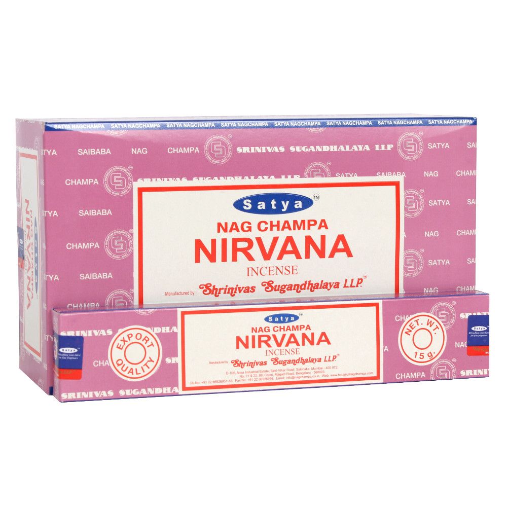 Set of 12 Packets of Nirvana Incense by Satya