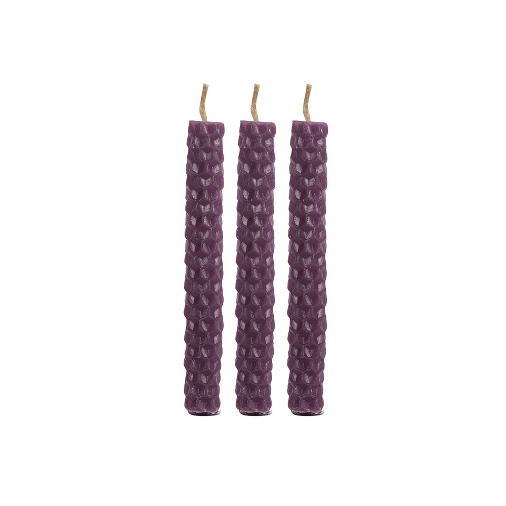 Set of 6 Purple Beeswax Spell Candles