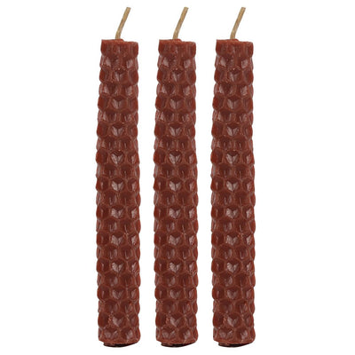 Set of 6 Brown Beeswax Spell Candles