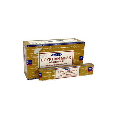 Set of 12 Packets of Egyptian Musk Incense Sticks by Satya