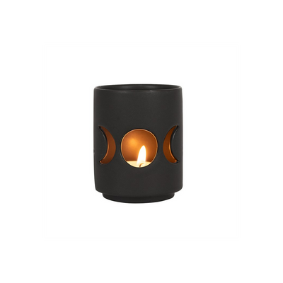 Small Black Triple Moon Cut Out Tealight Holder