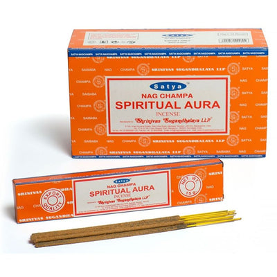 Set of 12 Packets of Spiritual Aura Incense Sticks by Satya