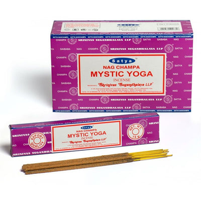 Set of 12 Packets of Mystic Yoga Incense Sticks by Satya