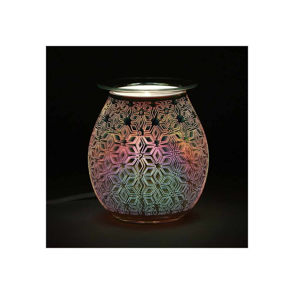 3D Geometric Flower Light Up Electric Oil Burner