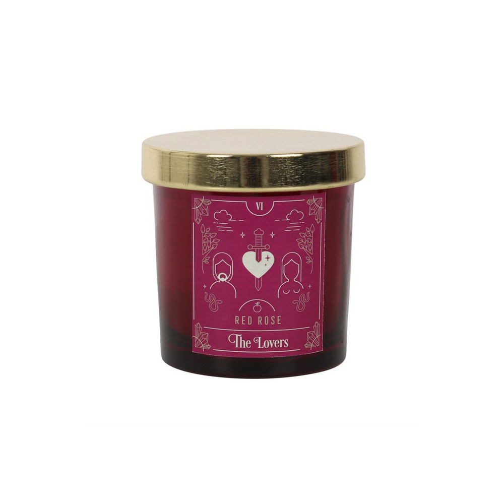 The Lovers Red Rose Tarot Candle