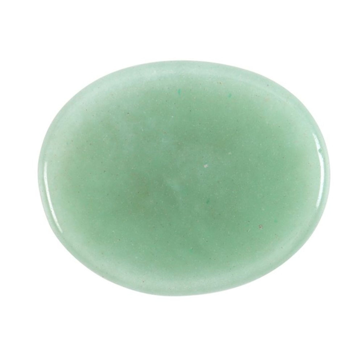 Good Luck Aventurine Crystal Palm Stone In Drawstring Pouch.