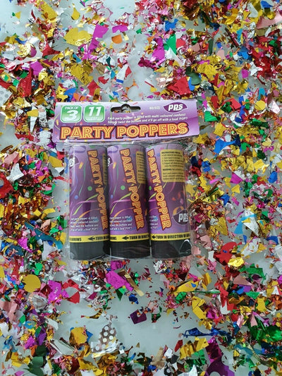 Colourful Confetti Cannon Party Poppers 11CM